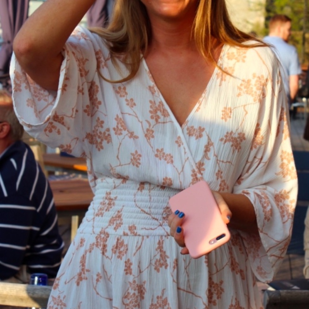 Floral White Kimono Dress